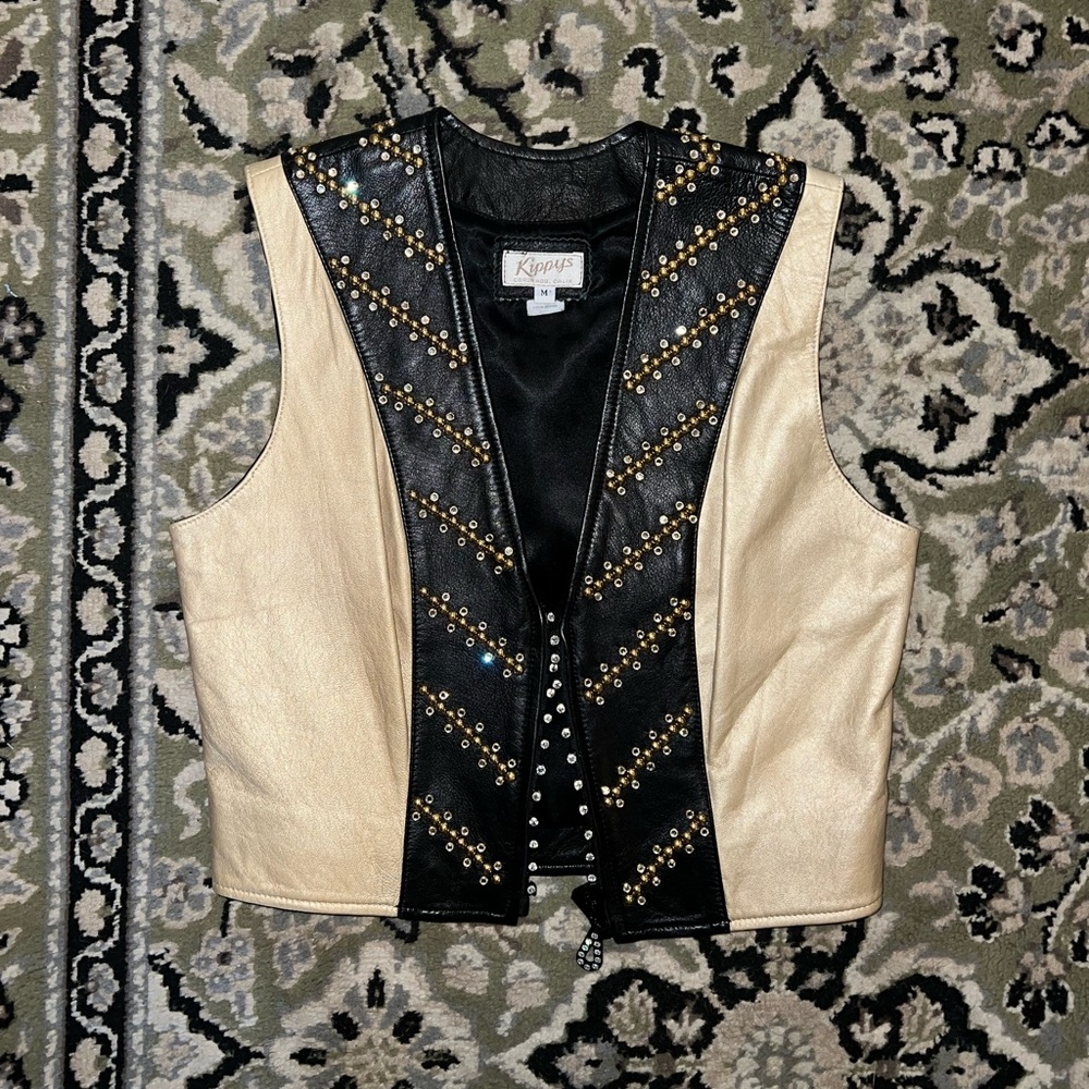Leather studded vest